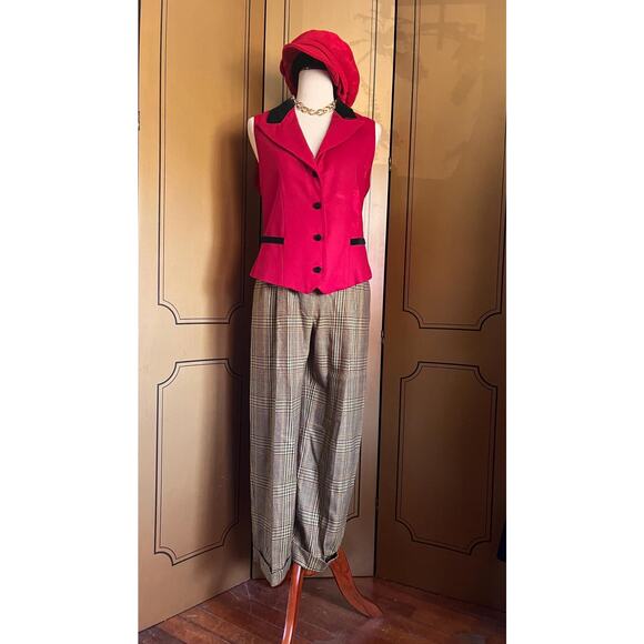 Vintage Moschino plaid pants in cashmere and virgin wool, size 6 - Picture 1 of 7